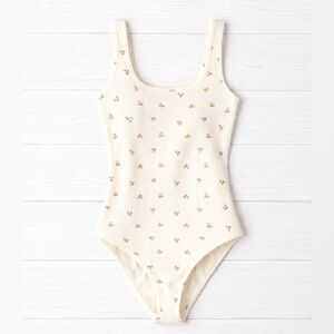 Cherry Print Cream Bodysuit